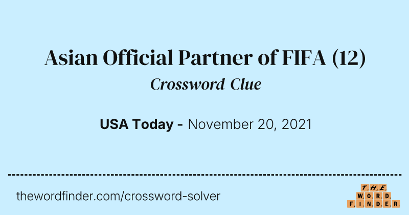 Asian Official Partner of FIFA crossword clue image