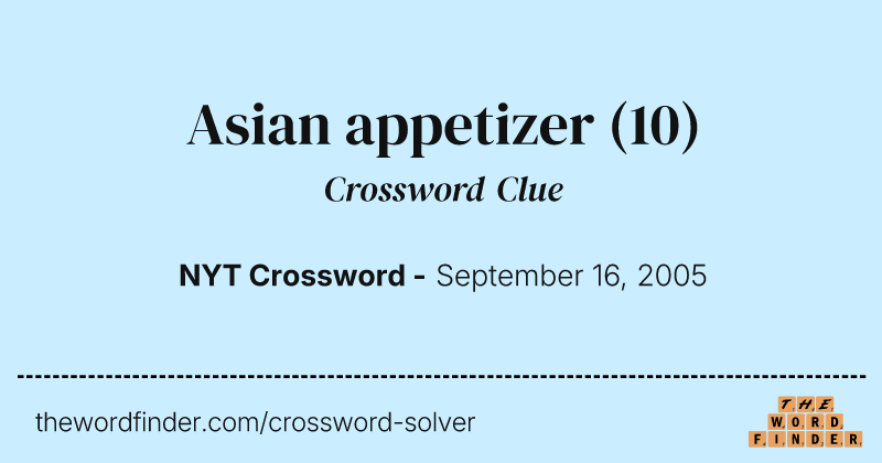 Asian appetizer crossword clue image
