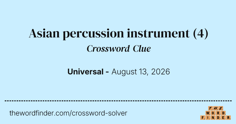 Asian percussion instrument crossword clue image