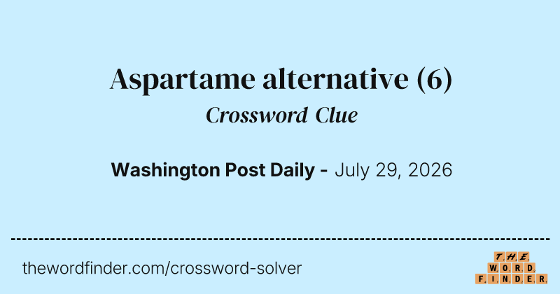 Aspartame alternative crossword clue image