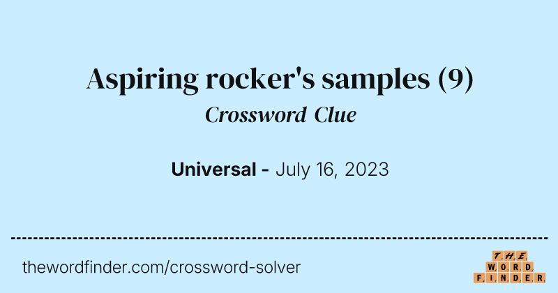 Aspiring rocker's samples crossword clue image