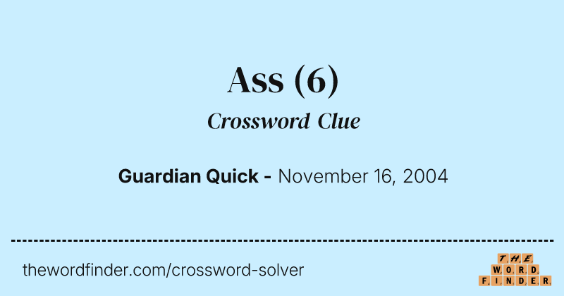 Ass crossword clue image
