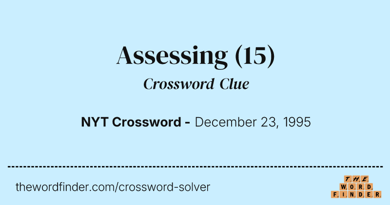Assessing crossword clue image