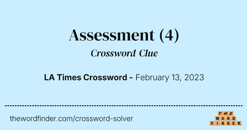 Assessment crossword clue image