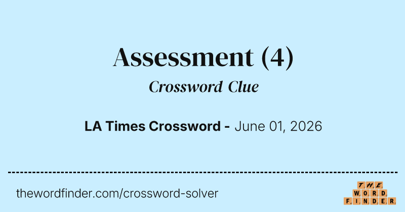 Assessment crossword clue image