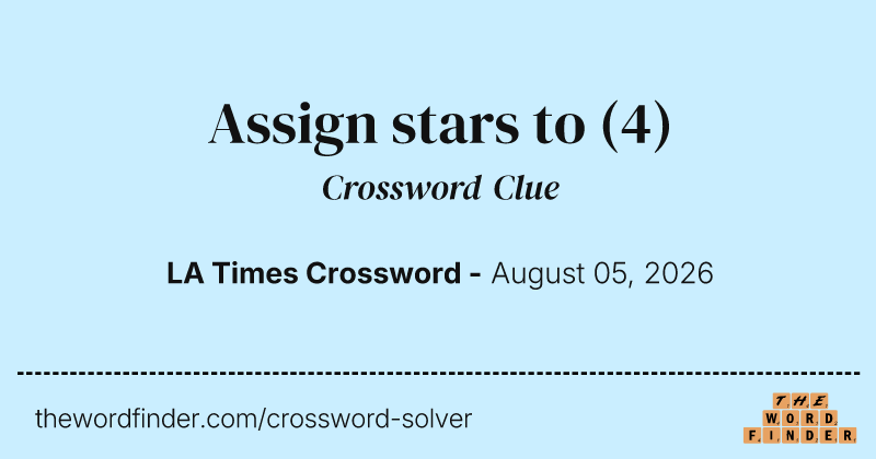 Assign stars to crossword clue image