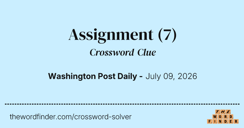Assignment crossword clue image