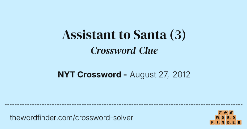 Assistant to Santa crossword clue image