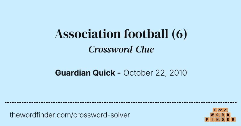 Association football crossword clue image