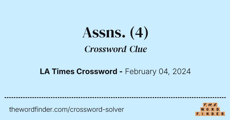 Assns. crossword clue image