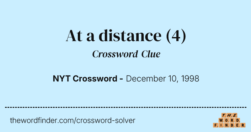 At a distance crossword clue image