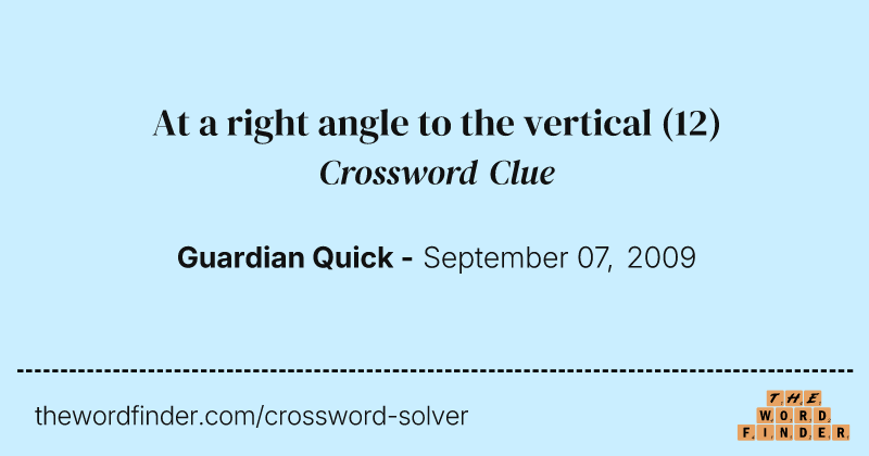 At a right angle to the vertical crossword clue image