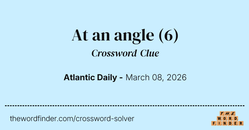 At an angle crossword clue image