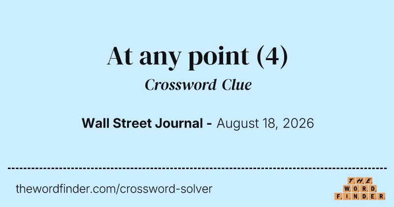 At any point crossword clue image