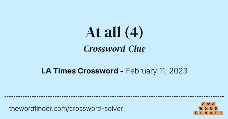 At all crossword clue image