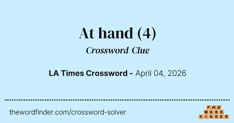 At hand crossword clue image
