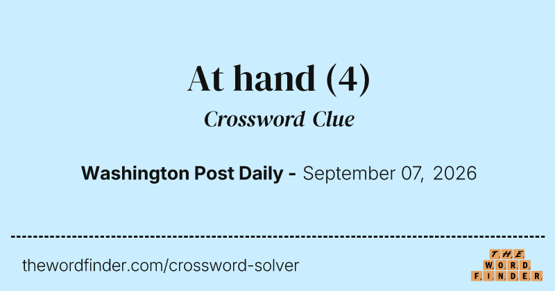 At hand crossword clue image