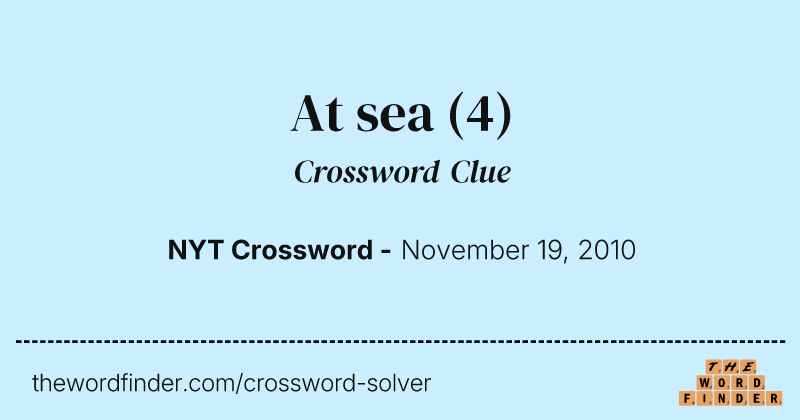 At sea crossword clue image