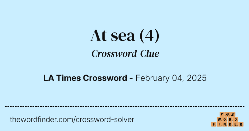 At sea crossword clue image