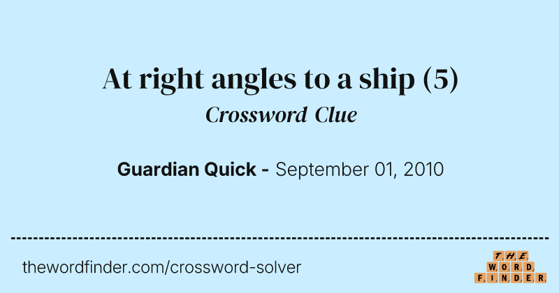 At right angles to a ship crossword clue image
