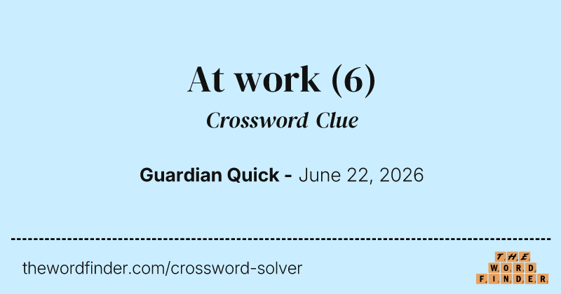 At work crossword clue image