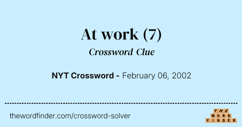 At work crossword clue image