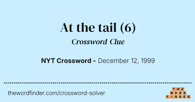 At the tail crossword clue image
