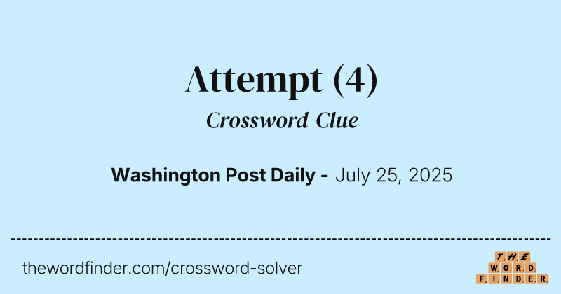 Attempt crossword clue image