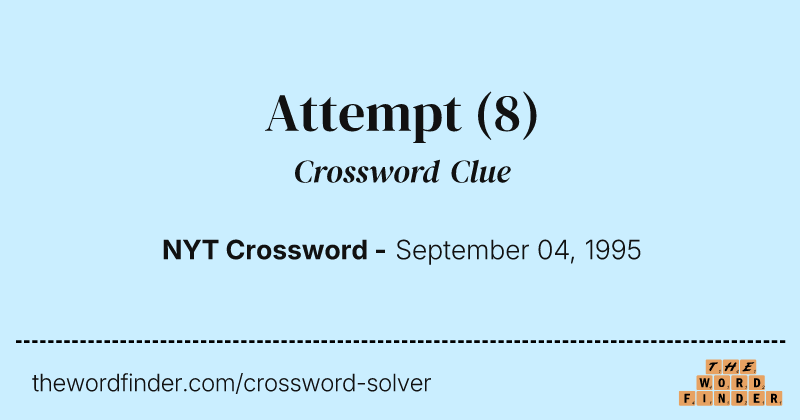 Attempt crossword clue image