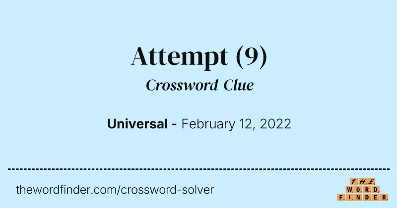 Attempt crossword clue image