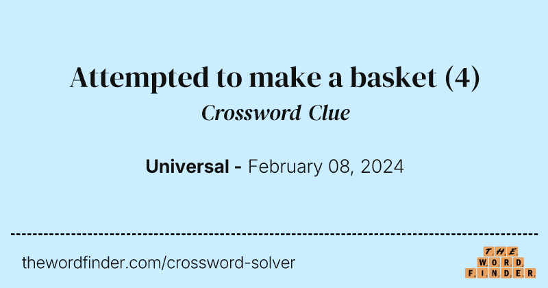 Attempted to make a basket crossword clue image