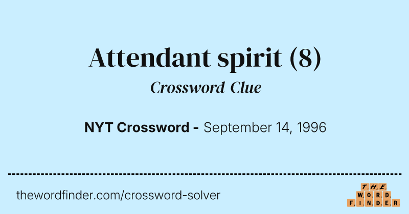 Attendant spirit crossword clue image