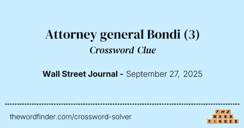 Attorney general Bondi crossword clue image