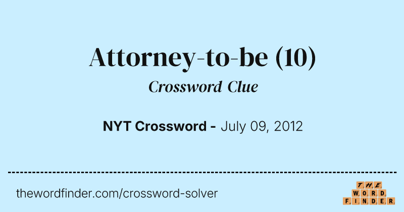 Attorney-to-be crossword clue image