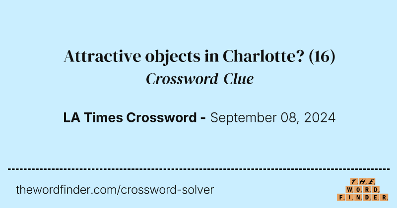 Attractive objects in Charlotte? crossword clue image