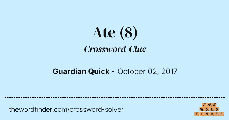 Ate crossword clue image