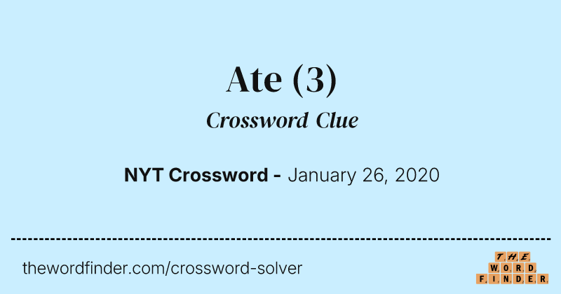 Ate crossword clue image