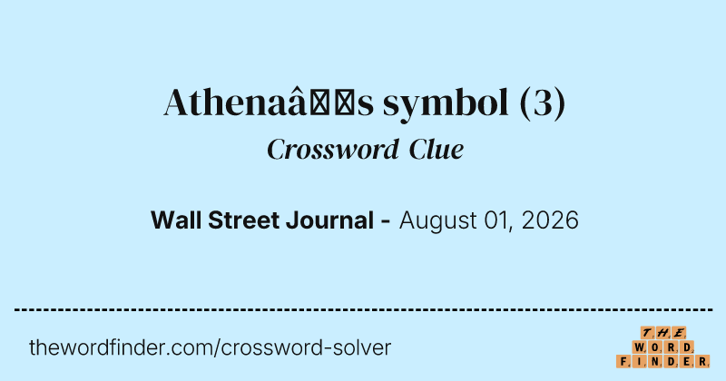 Athena’s symbol crossword clue image