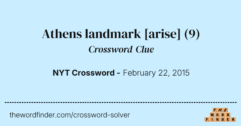 Athens landmark [arise] crossword clue image