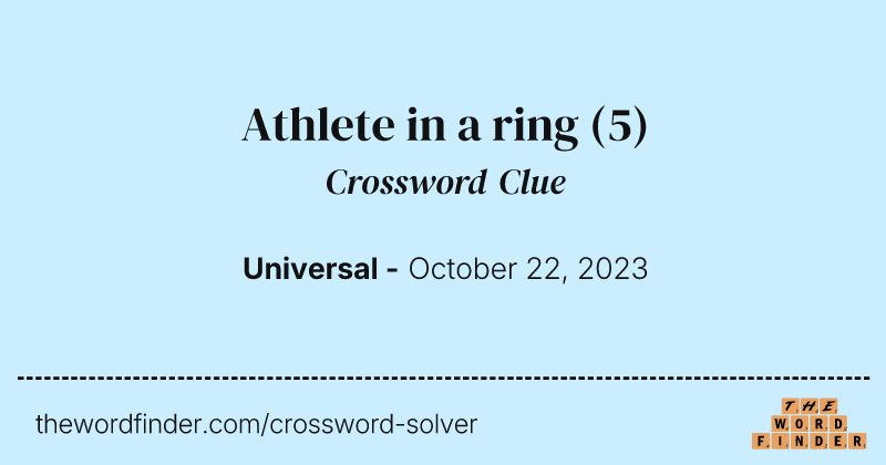 Athlete in a ring crossword clue image