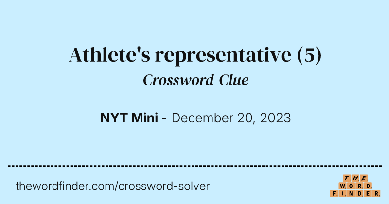 Athlete's representative crossword clue image