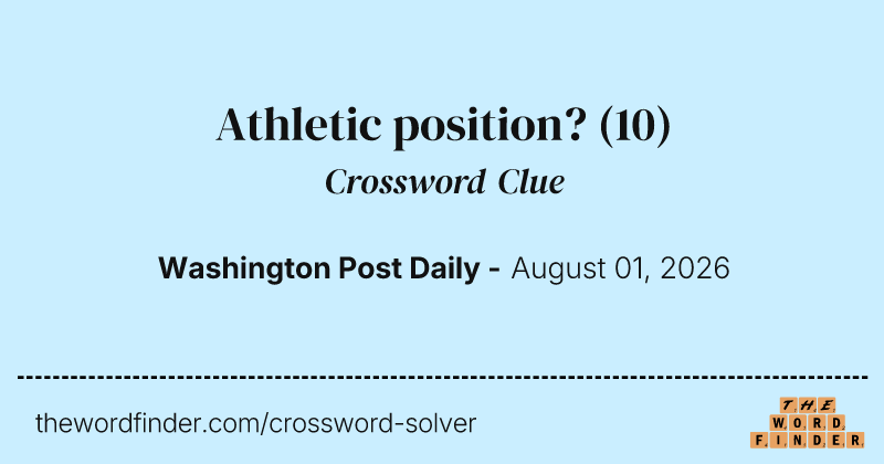 Athletic position? crossword clue image
