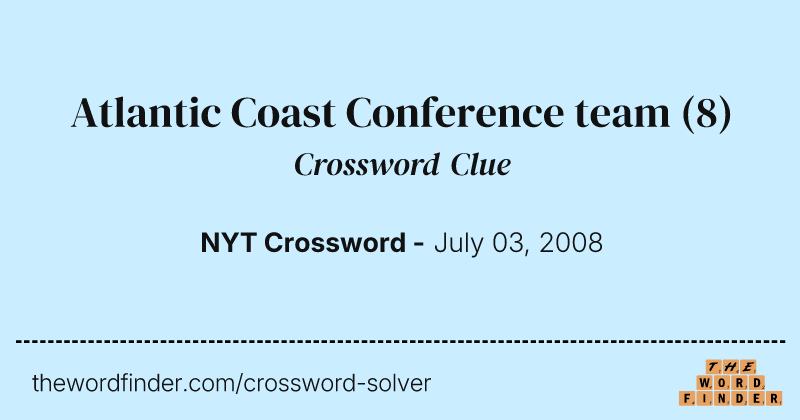 Atlantic Coast Conference team crossword clue image