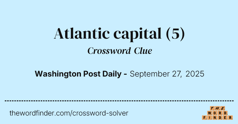 Atlantic capital crossword clue image