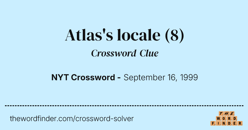 Atlas's locale crossword clue image