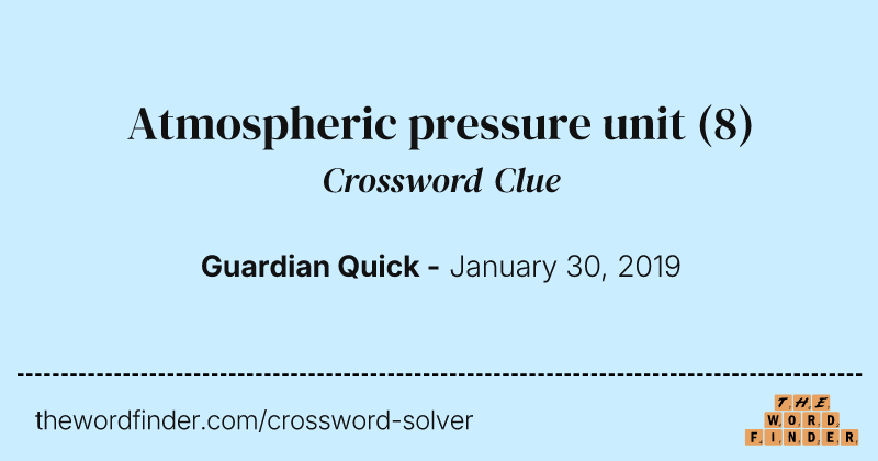 Atmospheric pressure unit crossword clue image