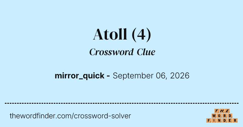 Atoll crossword clue image