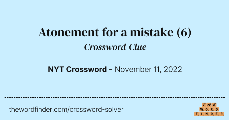 Atonement for a mistake crossword clue image