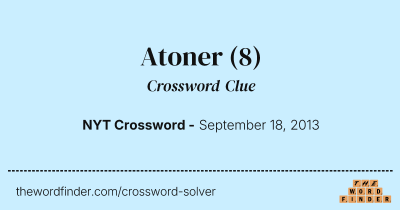 Atoner crossword clue image
