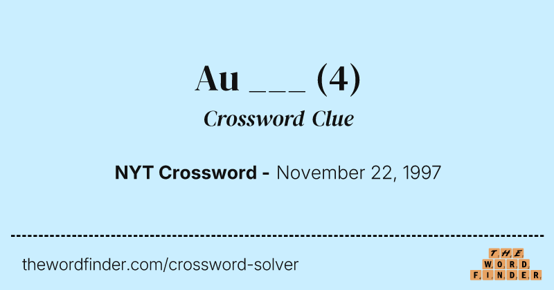 Au ___ crossword clue image